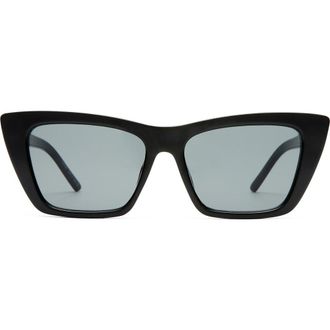 AIRE Solstice 53mm Cat Eye Sunglasses in Black /Smoke Mono at Nordstrom