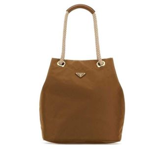 Prada Brown Re-Nylon Large Prada Mariner Bucket Bag Brandy Borse A Secchiello