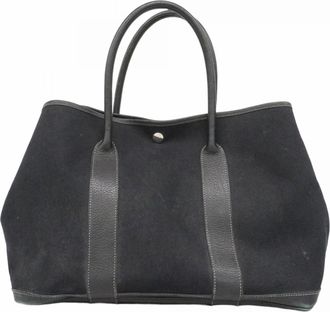 Herm&egrave;s Black Toile Officier Tote Bag (Pre-Owned)