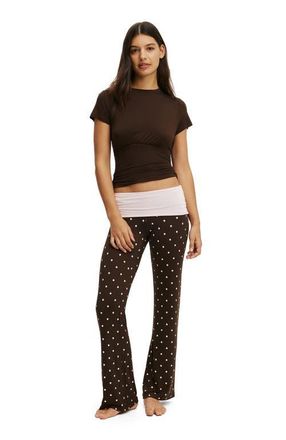 Cotton On Womens Airy Soft Roll Waist Pant in Smooth Kristy Polkadot at Nordstrom, Size Xx-Small