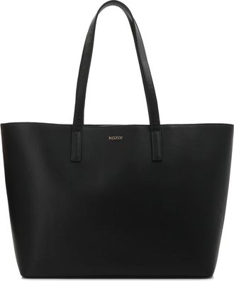 Kazar Leren minimalistische schoudertas - Dames - Shoppers - Zwart - ONE Size - Leer - Tassen