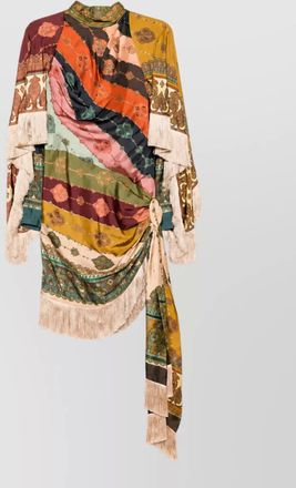 Zimmermann silk paisley-print draped mini dress