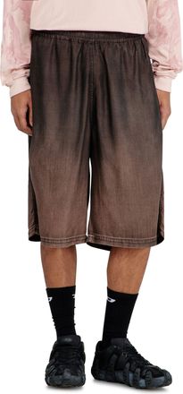Diesel Relaxed bermuda shorts in fluid coated denim - Denim short pants - Unisex - Brown