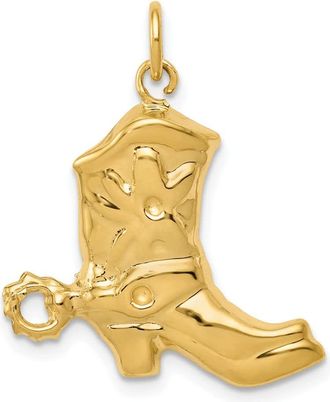 Diamond2Deal 14k Yellow Gold Boot Charm Pendant
