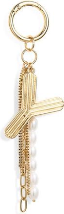 Chelsea28 Initial Faux Pearl Bag Charm in Y- White- Gold at Nordstrom