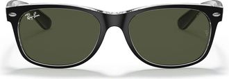 Ray-Ban Sunglasses Rb2132 6052 New Wayfarer Black/Green G 15 Unisex