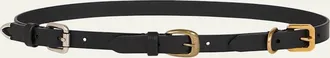 Etro Interchangeable Buckles Leather Belt