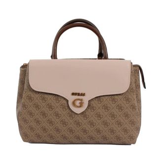 Guess Beige Handbag with Zipper and Magnet Closure