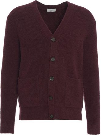 Paolo Pecora Textured Knit Cardigan With Deep V-Neck