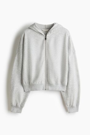 H&M Kurze Hoodiejacke - Hellgraumeliert