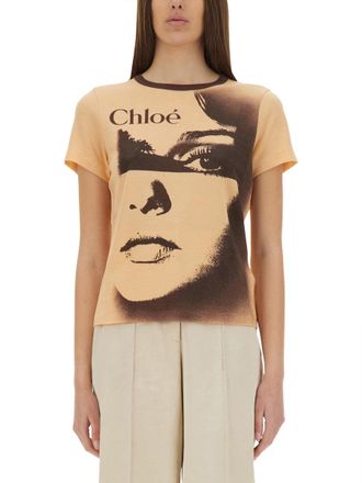 Chlo&eacute; Cotton Jersey Logo T Shirt