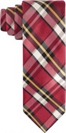 Tayion Collection Mens Kappa Alpha Plaid Tie In Red