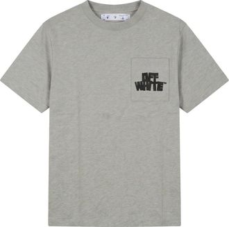 Off-white Chalk Arrow Fit Tee - Heren - T-shirts - Grijs - L - Katoen - Tops