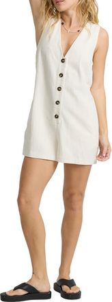 Billabong Waves Call Cotton Romper in Salt Crystal at Nordstrom, Size X-Small