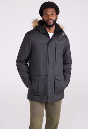 Mountain Warehouse Gorge Mens Long Jacket Waterproof Breathable Warm Comfy Coat Black - Size X-Small
