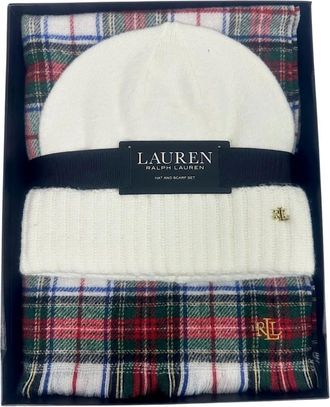 Ralph Lauren Accessoires, Dames, Veelkleurig, ONE Size, Wol, Ralph Lauren Witte hoeden