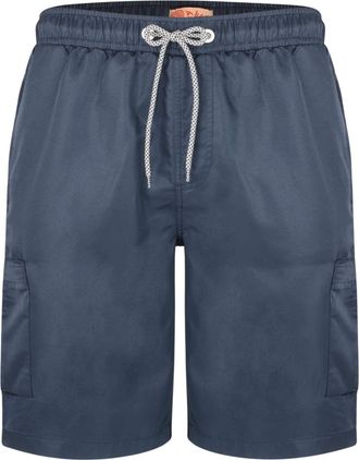 KAM Mens Big Size Plain Cargo Swim Shorts (334) in Black in 7XL