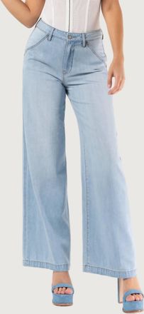 Hidden Jeans Ashton Wide Leg Jeans In Light Blue
