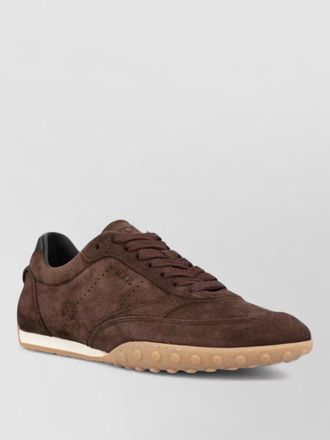 Tod's suede lace up sneakers rubber sole