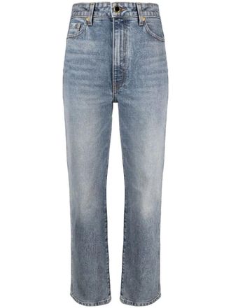 Khaite Blue Stretch Cropped Jeans
