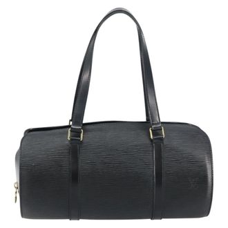 Louis Vuitton Soufflot Handbag Epi Leather Black Leather Handbag (Pre-Owned)