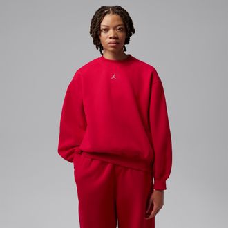 Nike Jordan Womens Jordan Brooklyn Fleece Crew-Neck Sweatshirt in Red | IM7288-687