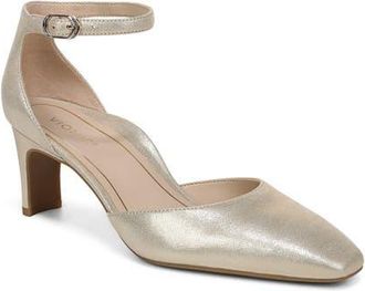 Vionic Scarlett Ankle Strap Pump in Gold Leather at Nordstrom, Size 8.5