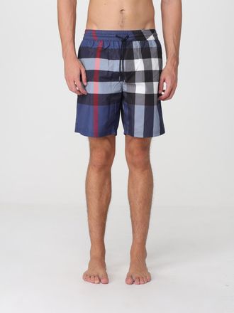 Burberry Check Pattern Swim Shorts with a Drawstring Waistband