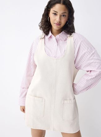 Twik Womens Denim apron dress with pockets