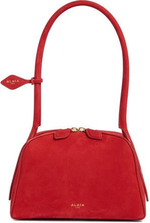 Alaia Le Bouledogue Nubuck Top Handle Bag in Rouge Vif 385 at Nordstrom