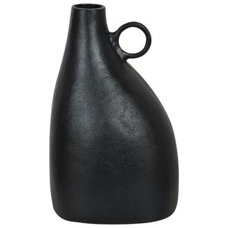 Beliani Beliani - Jarr&oacute;n Decorativo 36 Cm Aluminio Negro Accesorio Hogar Decoraci&oacute;n Narbada