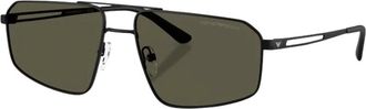 Emporio Armani Aviator Zonnebril - Heren - Zonnebrillen - Zwart - 59 MM - Accessoires