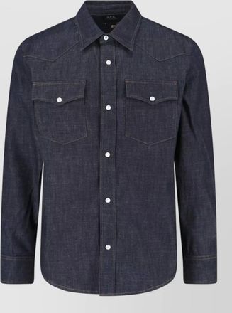 A.P.C. western yoke shirt long sleeves chest pockets