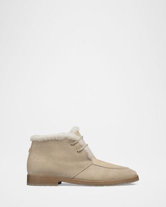Bougeotte Shearling-Lined Suede Ankle Boots