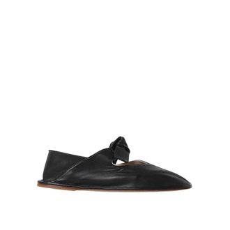 Hereu Ballerinas, female, Black, Size: 5 US Black Leather Bow Flats
