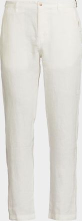 Onia Men & apos;s Linen Flat-Front Trousers