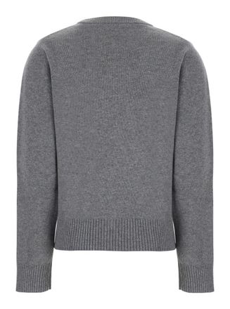 Ganni Graphic-Knit Wool Sweater - Gray