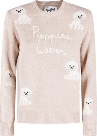 MC2 Saint Barth embroidered-lettering sweater - women - Fabric - M - Neutrals