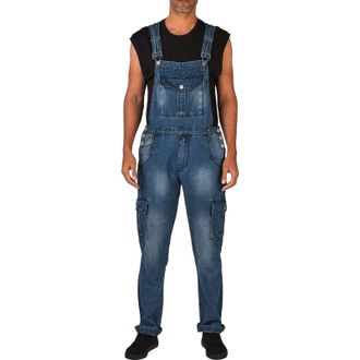 Generic Mens Denim Dungarees Overalls Jeans Mens Cargo Jeans Retro Jumpsuit Work Trousers Blue Work Dungarees Jumpsuit Mens Dungarees Denim Dungarees Mens Ret