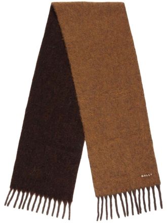 Bally Sjaal met geborduurd logo - Bruin