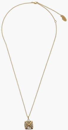 Off-white Gold-Tone Metal Necklace with Crystal Arrow Pendant size One Size