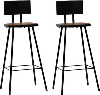 vidaXL Bar Chairs 2 pcs Solid Reclaimed Wood Vidaxl