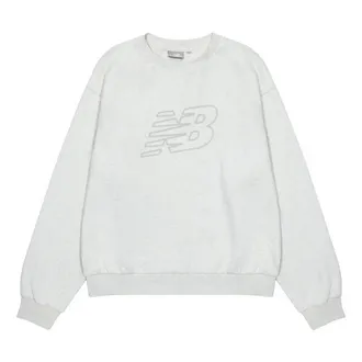 New Balance (WMNS) New Balance Logo Sweatshirt Asia Sizing White Grey 5CC39752-OA