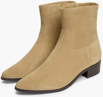Tommy Hilfiger Womens Suede Ankle Boot - Safari Canvas - US 6.5 / EU 37