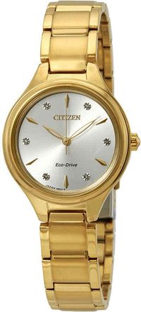 Citizen Corso Silver Dial Gold-tone Ladies Watch FE2102-55A
