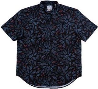 Burnside Premier Tropical Print Short Sleeve Button Up Shirt in Black at Nordstrom Rack, Size Xx-Large