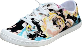 Generic Womens Casual Shoes for Women Fashion Floral Flat Soled Comfortable Everyday wear-Stylish Soft Sole Footwear for All-Day Comfort and Versatility (Whit