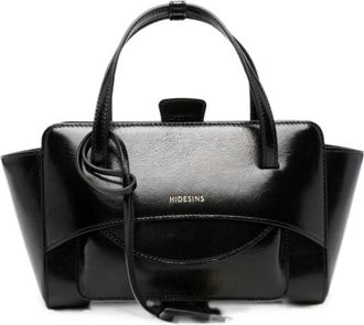 Hidesins Flap Kleine Leren Tote - Dames - Handtassen - Zwart - ONE Size - Leer - Tassen