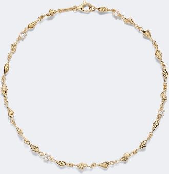 Anita Ko Shell By The Yard 18kt gold anklet with diamonds