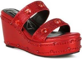 London Rag Iki Diki Wedge Sandal in Red at Nordstrom Rack, Size 7